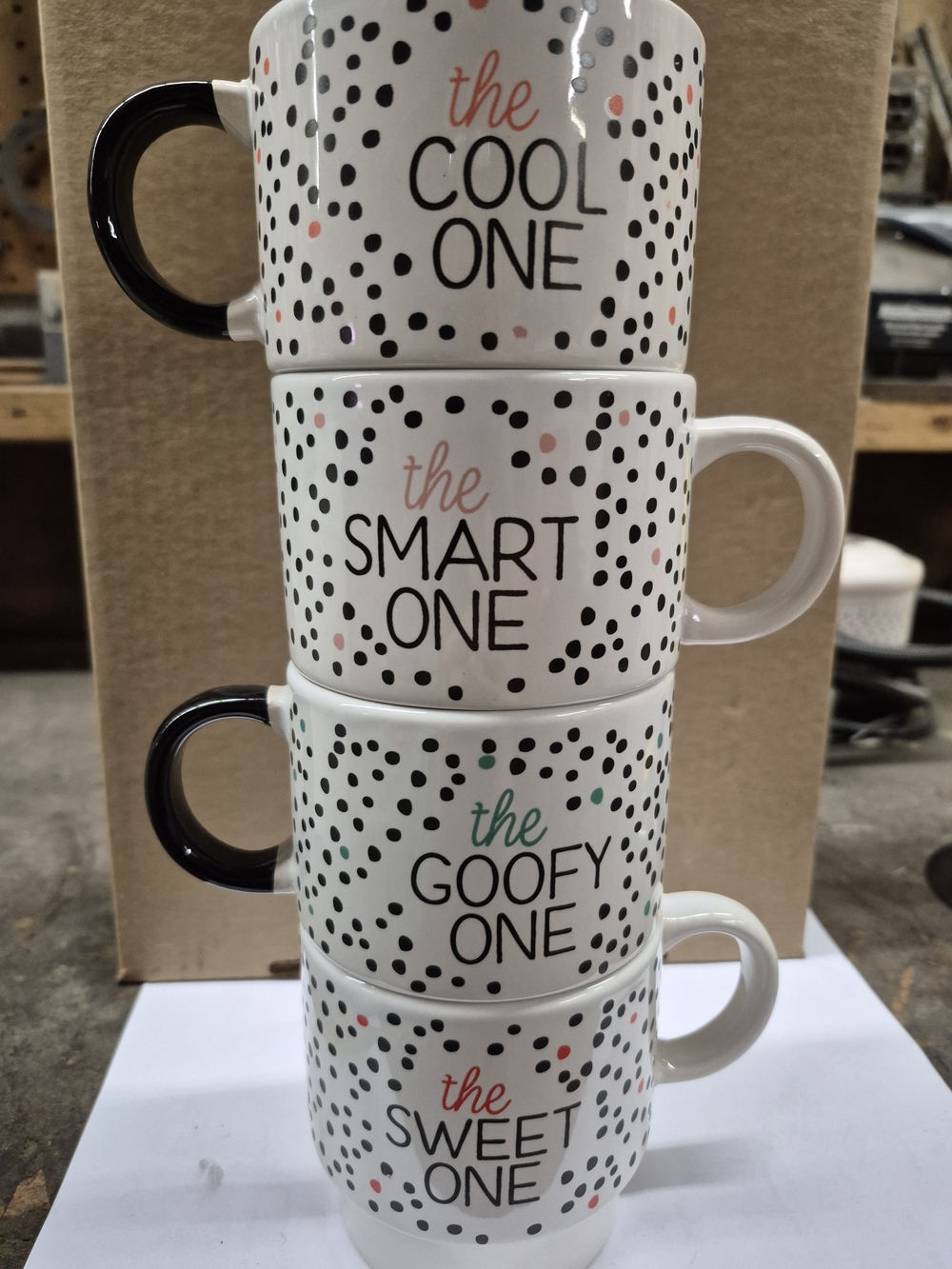 American Atelier Stackable Polka Dot Coffee Mugs